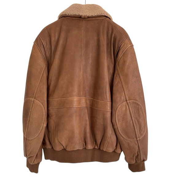 Madison Creek Outfitters VINTAGE Men’s Leather Sherpa Flight Bomber Jacket XL - Picture 3 of 6